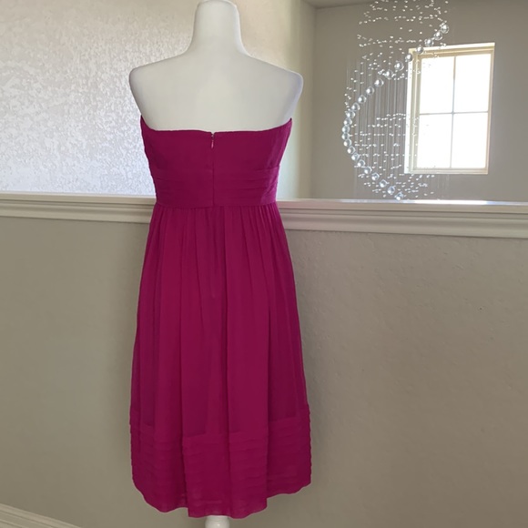 J Crew 100% silk chiffon strapless dress size 12P - Picture 5 of 7